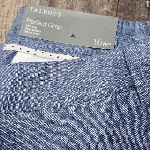 Talbots the‎ perfect crop 3 button Chambray blue plus size 16WP NEW!! - Picture 4 of 11